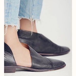 Free People Royale Flat - Black Leather - Size 38